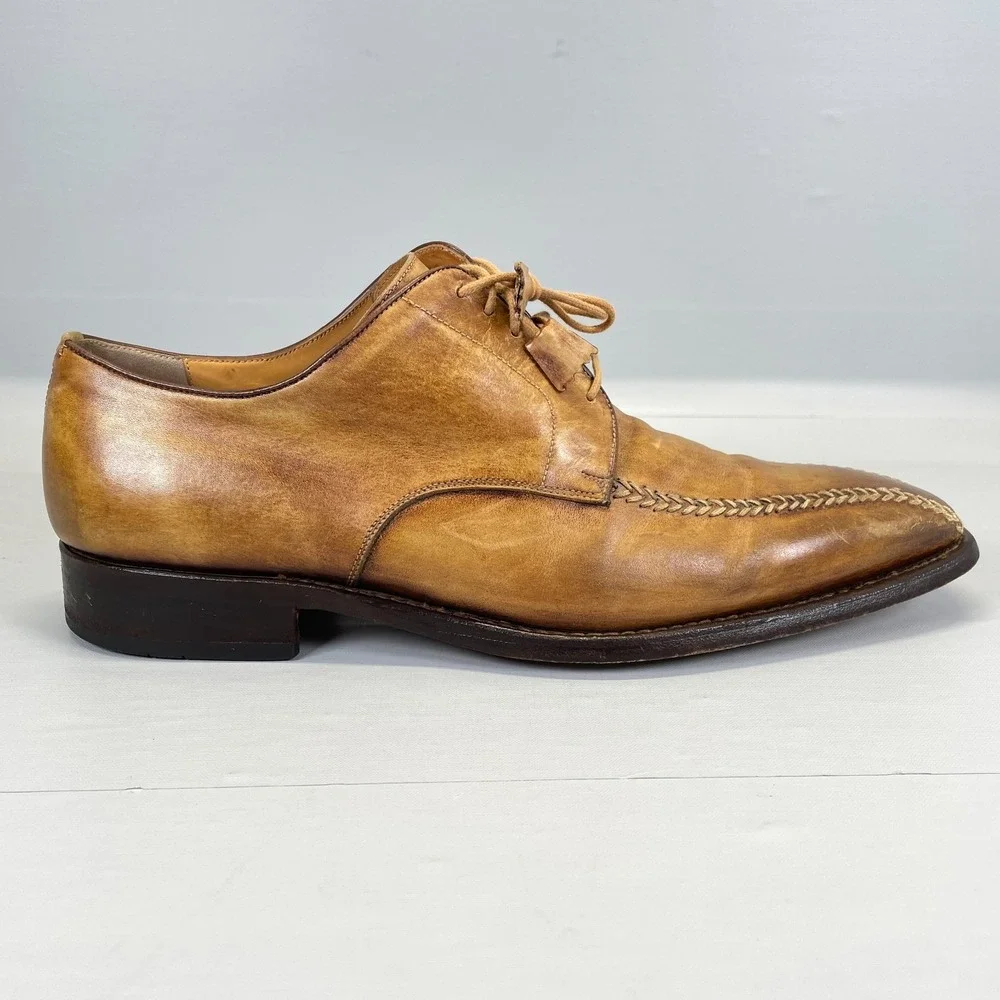 Calzoleria Harris Barneys NY Oxford Dress Shoes Mens Size 9.5 Brown Lace Up